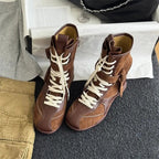 Damen modische Schnürstiefel mit praktischem Reißverschluss und robustem Sohlenprofil R&B