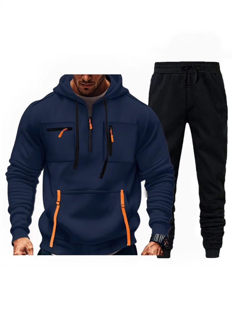 Herren multifunktionaler Kapuzenpullover und Jogginghose Kombination R&B