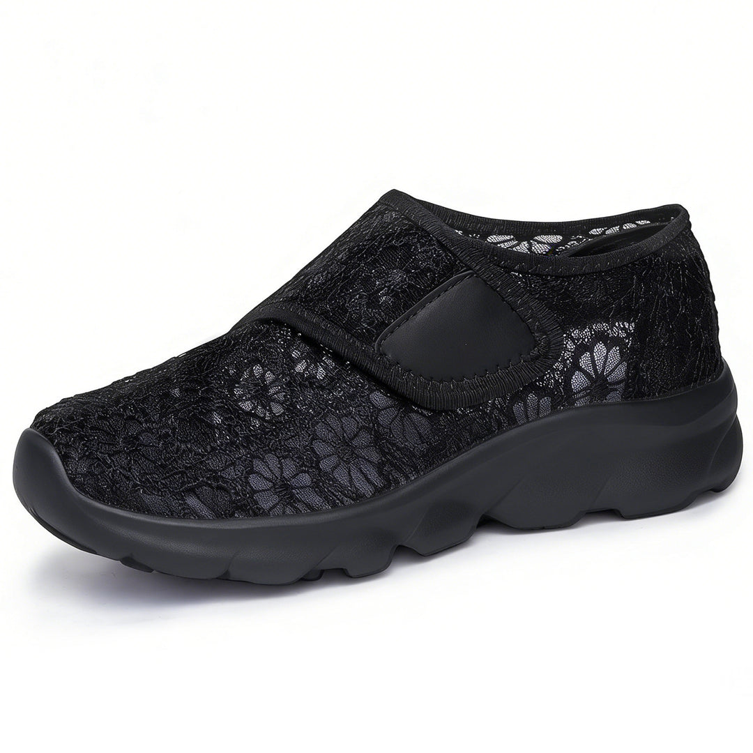 Damen Elegante und dekorative Slip-On Schuhe mit zusätzlichem Klettverschluss R&B