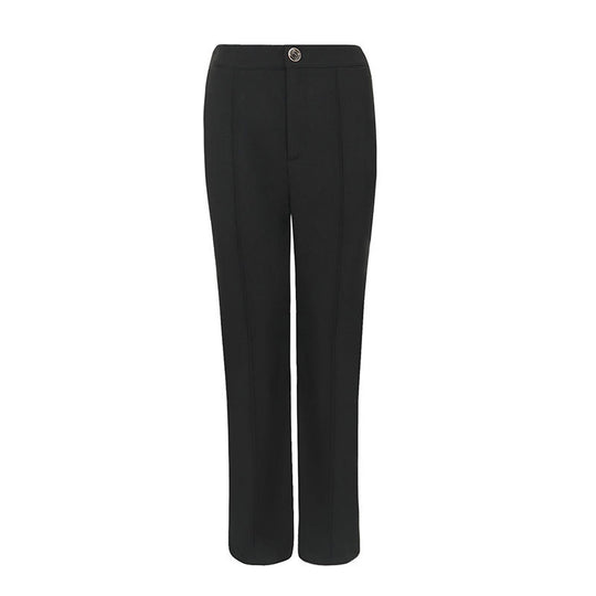 Damen elegante Business-Hose mit seitlichen Eingrifftaschen und schmalem Schnitt R&B