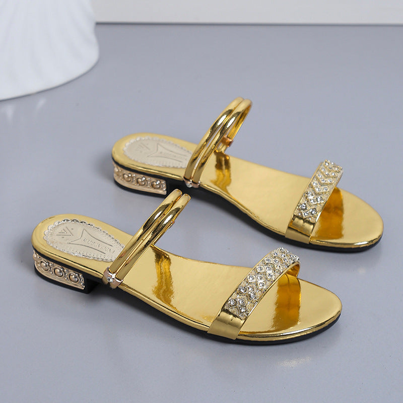 Damen Glitzernde Riemchen-Sandalen mit eleganten Verzierungen R&B