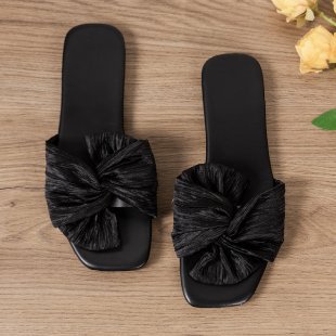Damen Minimalistische Slippers mit dekorativem Schleifen-Design R&B