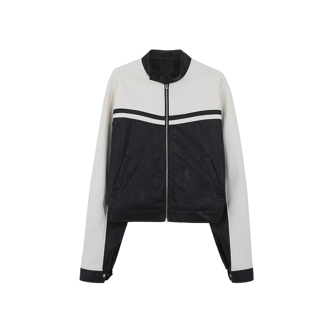 Damen stylische Sportjacke mit kontrastierenden Streifen und hochgeschlossenem Kragen R&B
