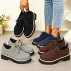 Damen Schnürschuhe mit robuster Laufsohle und modischem Obermaterial R&B