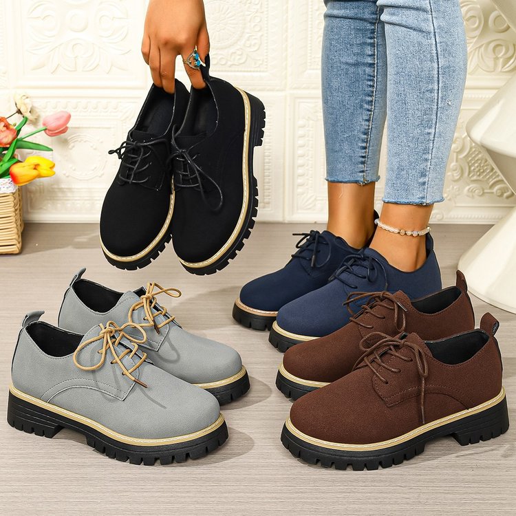 Damen Schnürschuhe mit robuster Laufsohle und modischem Obermaterial R&B