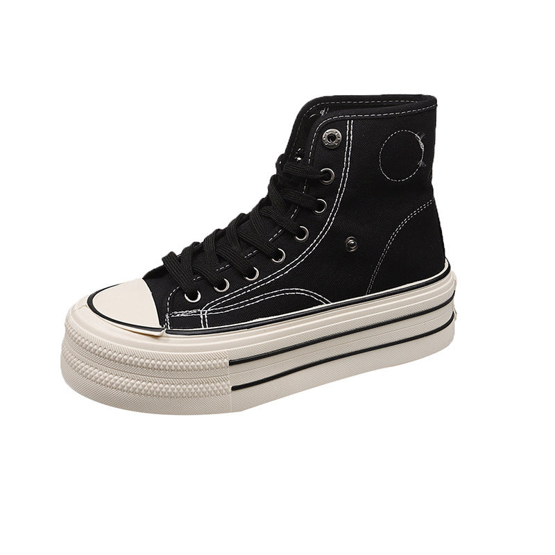 Damen High-Top Sneakers mit modischem Plateau und verstellbarem Knöchelriemen R&B