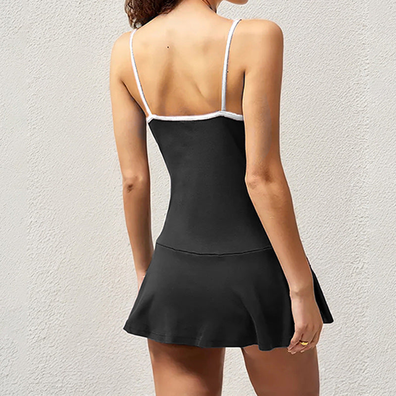 Damen sommerliches Freizeitkleid mit sportlichem Schnitt und farblichen Akzenten R&B