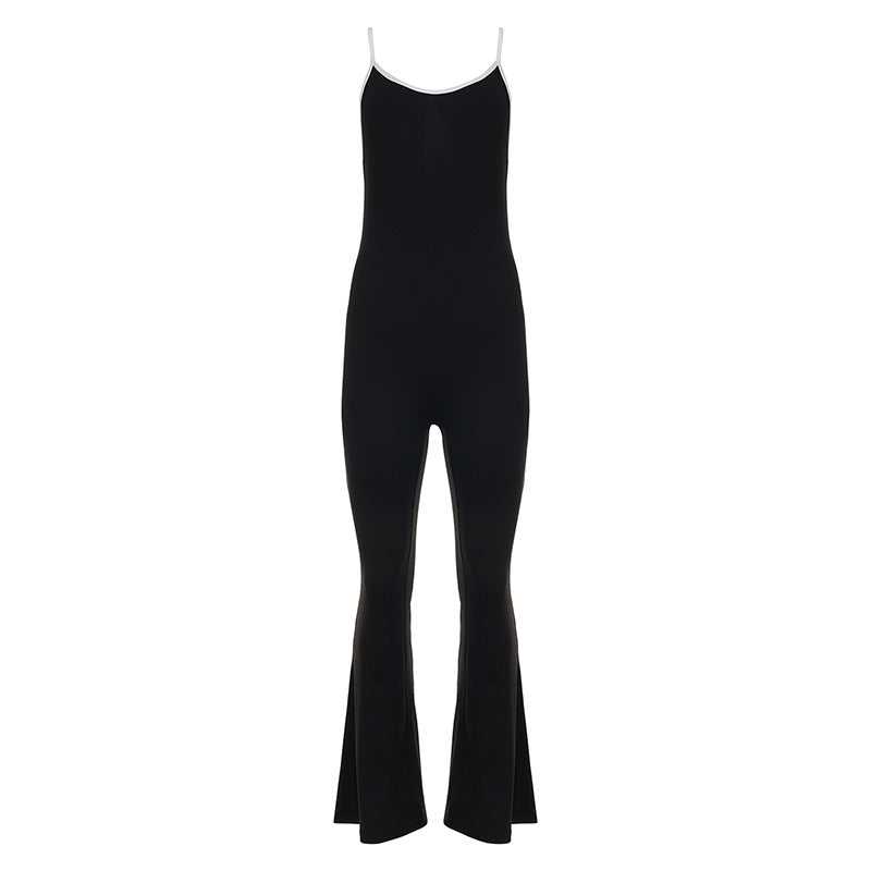 Damen Fluffiger Jumpsuit mit weiten Beinen und raffiniertem Rückenausschnitt R&B
