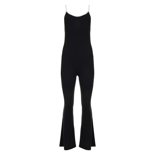 Damen Fluffiger Jumpsuit mit weiten Beinen und raffiniertem Rückenausschnitt R&B
