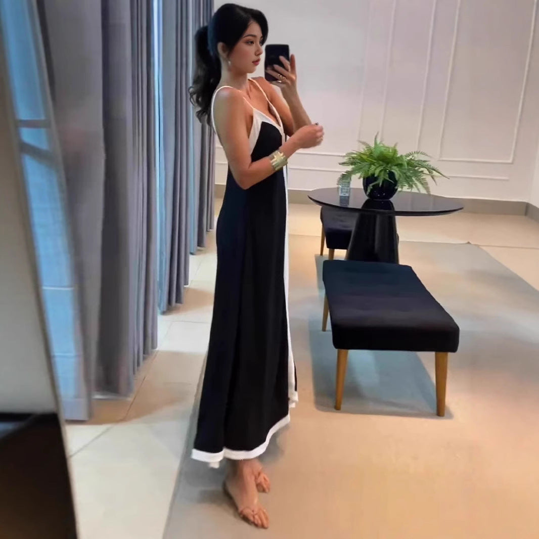Damen Maxikleid mit eleganten Trägern R&B