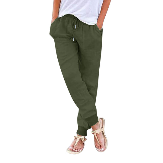 Damen bequeme Freizeithose mit elastischem Bund und praktischen Taschen R&B