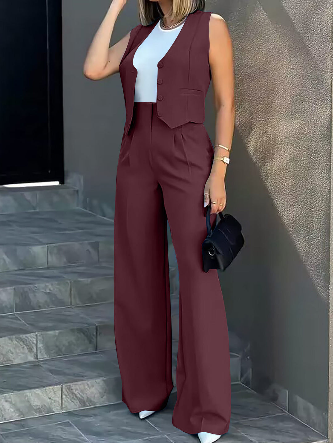 Damen Elegantes und modernes Zweiteiler Ensemble R&B