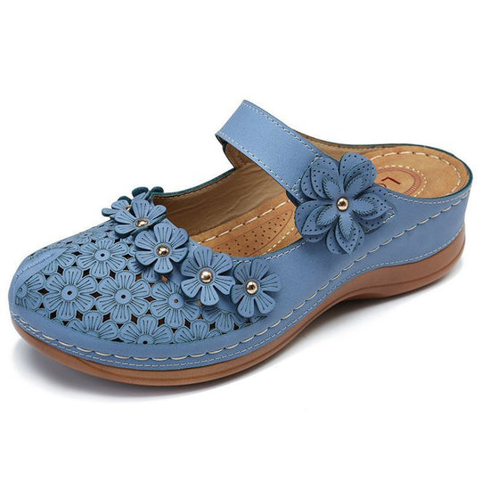 Damen Komfortable Clogs mit floralem Design und verstellbarem Riemen R&B