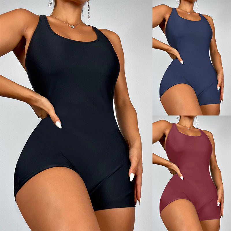 Damen Einteiler Badeanzug mit modernem Cross-Back-Design