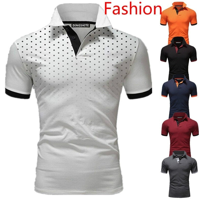 Herren Poloshirt mit modernen Punktdesign und atmungsaktiven Eigenschaften R&B