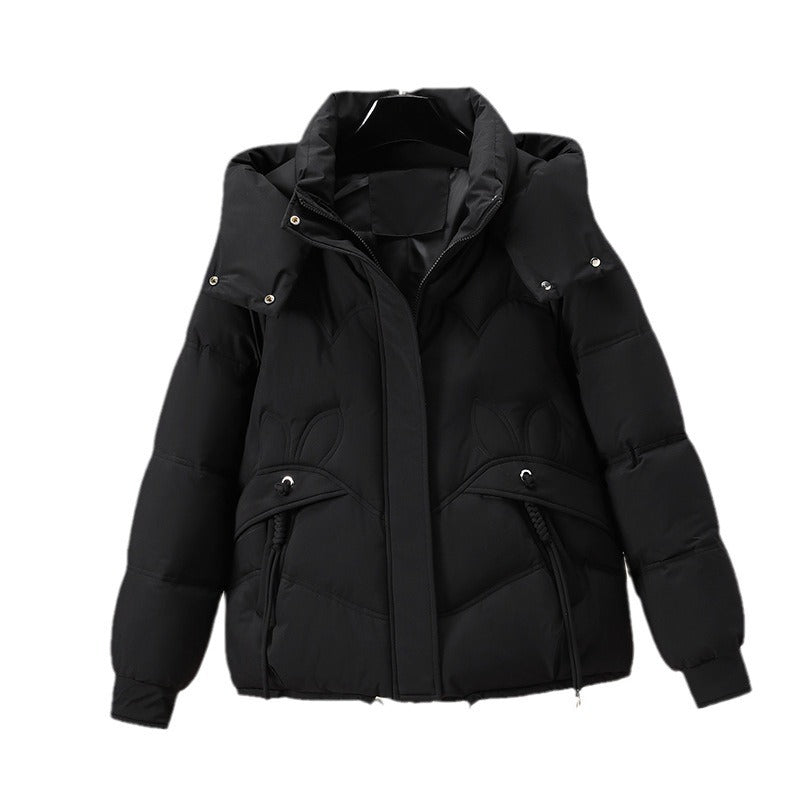 Damen Modische Pufferjacke mit abnehmbarer Kapuze und seitlichen Eingrifftaschen R&B