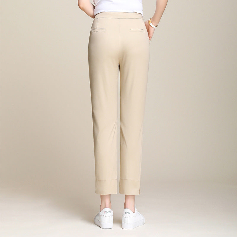 Damen Stoffhose schmal mit eleganten Bundfalten