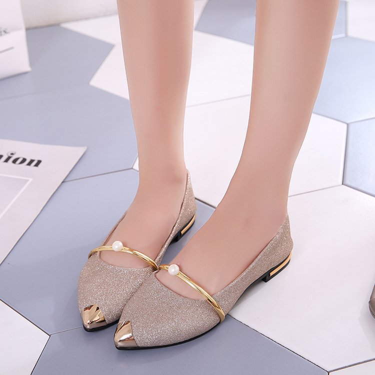 Damen Ballerinas mit funkelndem Glitzermaterial und eleganter Applikation R&B