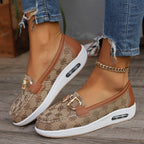 Damen modR&Bewusste Slip-On Sneakers mit eleganter Schnallenverzierung R&B