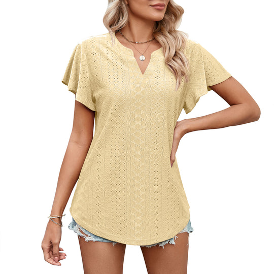 Damen Luftiges Blusenshirt mit effektvollem Lochmuster R&B