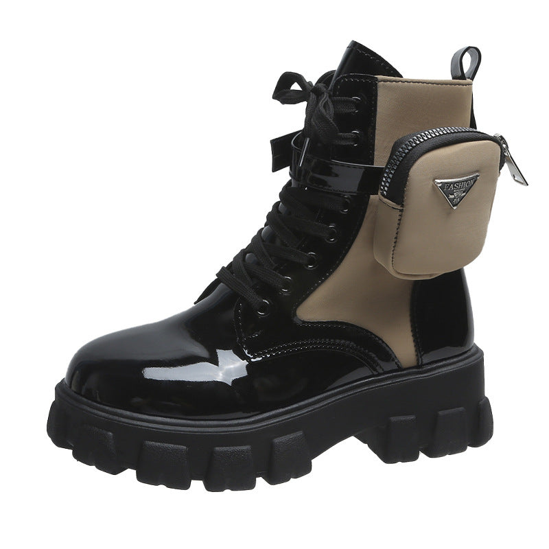 Damen Chunky Boots mit praktischem Seitentaschen-Design R&B