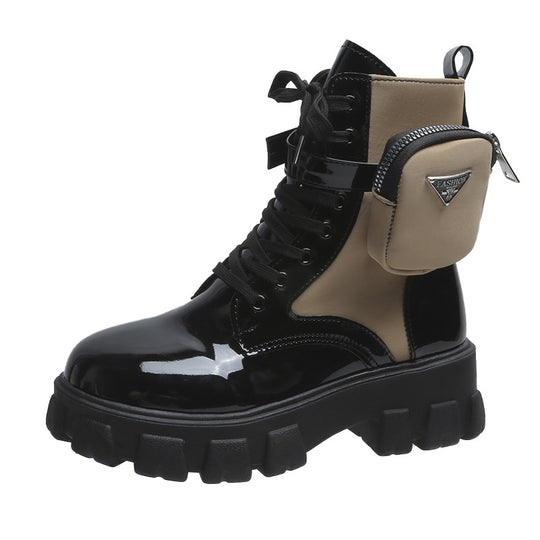 Damen Chunky Boots mit praktischem Seitentaschen-Design R&B