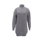 Damen Modisches Strickkleid mit hohem Kragen und oversize Schnitt R&B