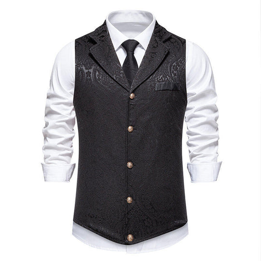 Herren elegante Anzugweste mit feinem Floral-Muster und hochwertiger Verarbeitung R&B