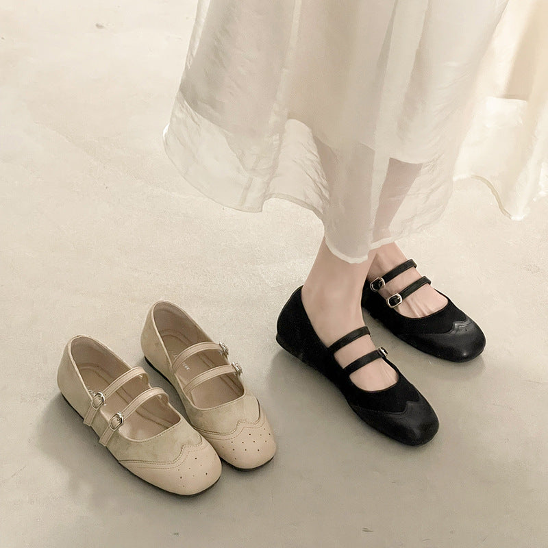 Damen Ballerinas mit doppeltem Riemen und elegantem Design R&B