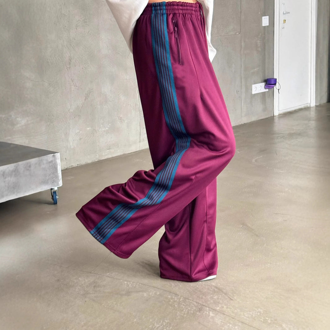 Damen weite Sporthose mit diagonalen Streifen R&B