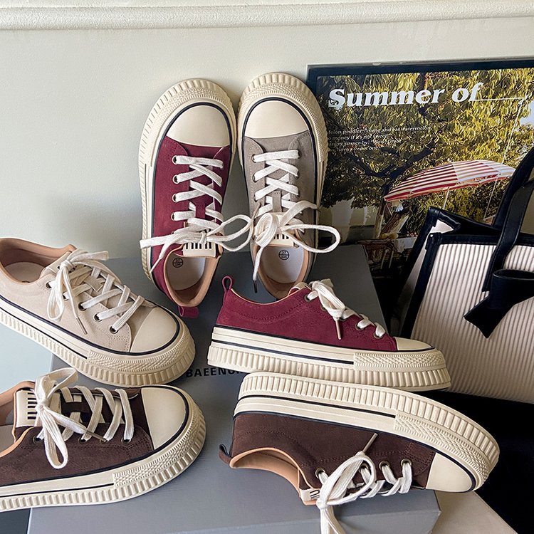 Damen modische Sneakers mit robustem Plateau und klassischem Design R&B