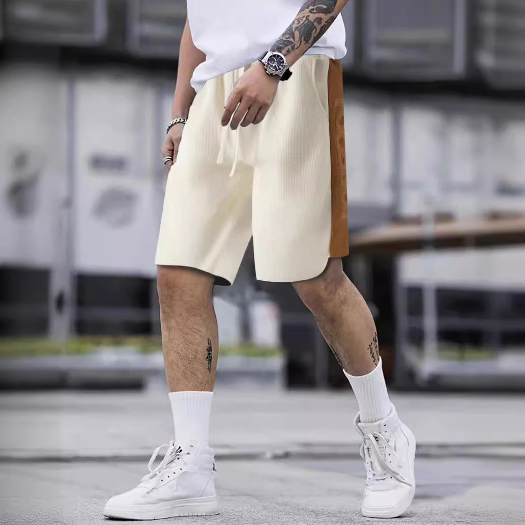 Herren stylische Freizeithose mit atmungsaktiver Struktur und seitlichen Kontraststreifen R&B