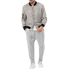 Herren modische Bomberjacke aus weichem Wildleder mit praktischen Taschen R&B