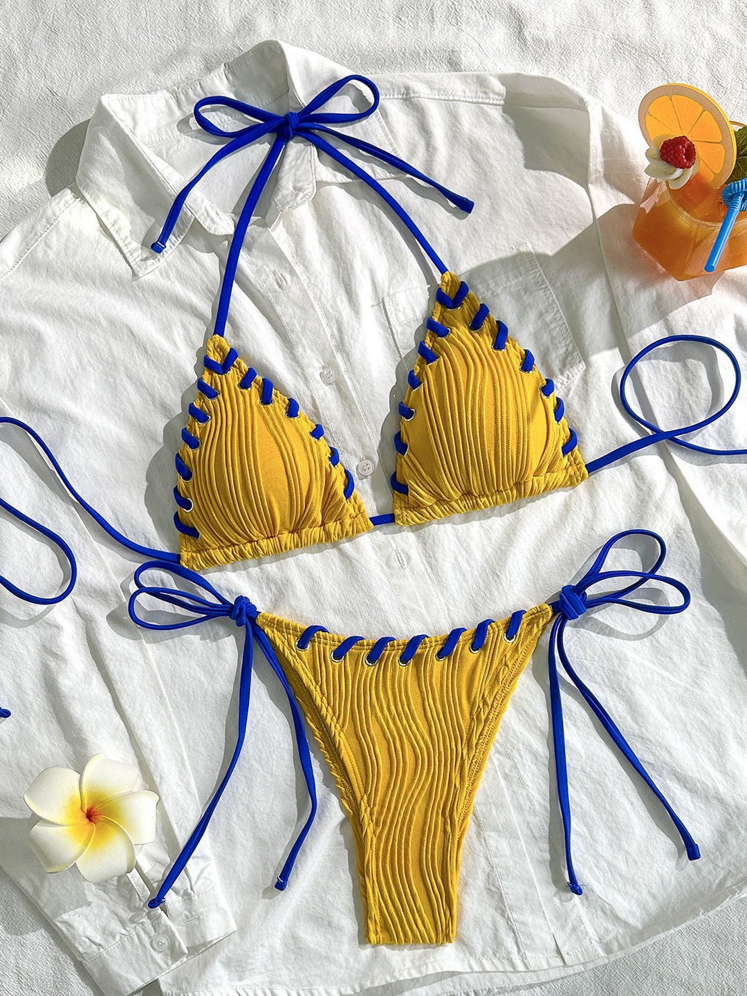 Damen Bikini-Set mit elegantem Rüschendesign und verstellbaren Trägern R&B
