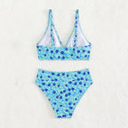 Damen Bikini-Set mit floralem Muster und hohem Bund R&B