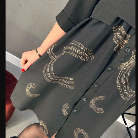 Damen Hemdblusenkleid mit modischer Overlay-Optik R&B