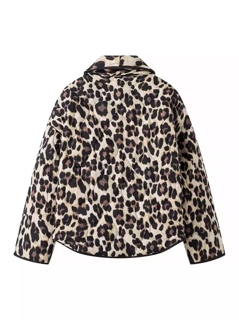 Damen modische Leo-Jacke im lässigen Schnitt mit praktischen Taschen R&B
