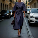Damen Elegantes Midi-Kleid mit voluminösen Ärmeln R&B