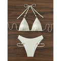 Damen Glänzendes Triangel-Bikini-Set mit eleganten Details R&B