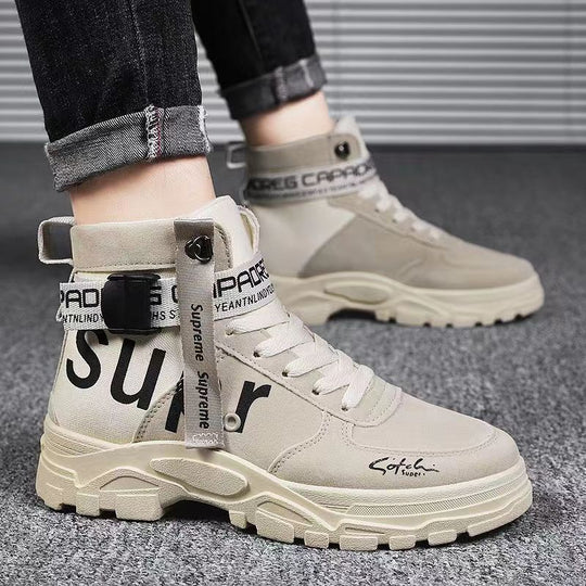 Damen Trendige High-Top Sneakers mit verstellbarem Knöchelriemen R&B