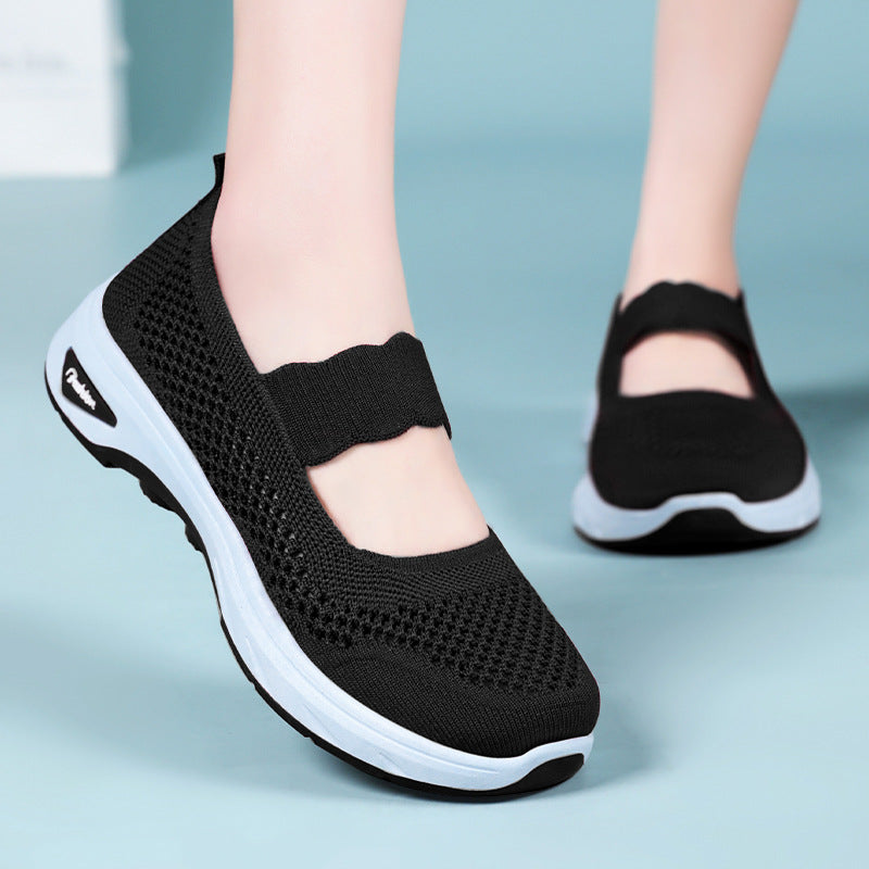 Damen Slip-On Freizeitschuhe mit atmungsaktivem Obermaterial und flexiblem Fußbett R&B