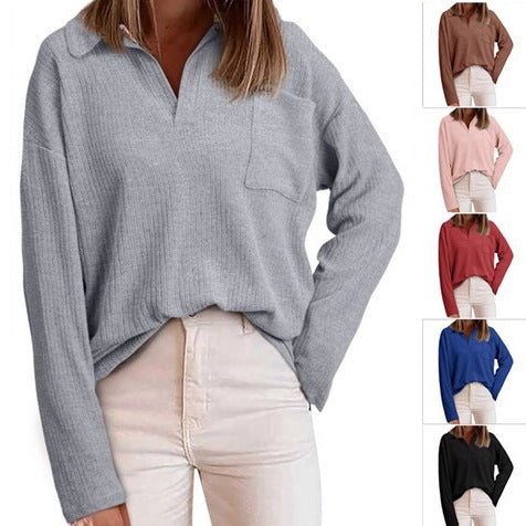 Damen Pullover mit strukturierter Oberfläche und lässigem Schnitt R&B
