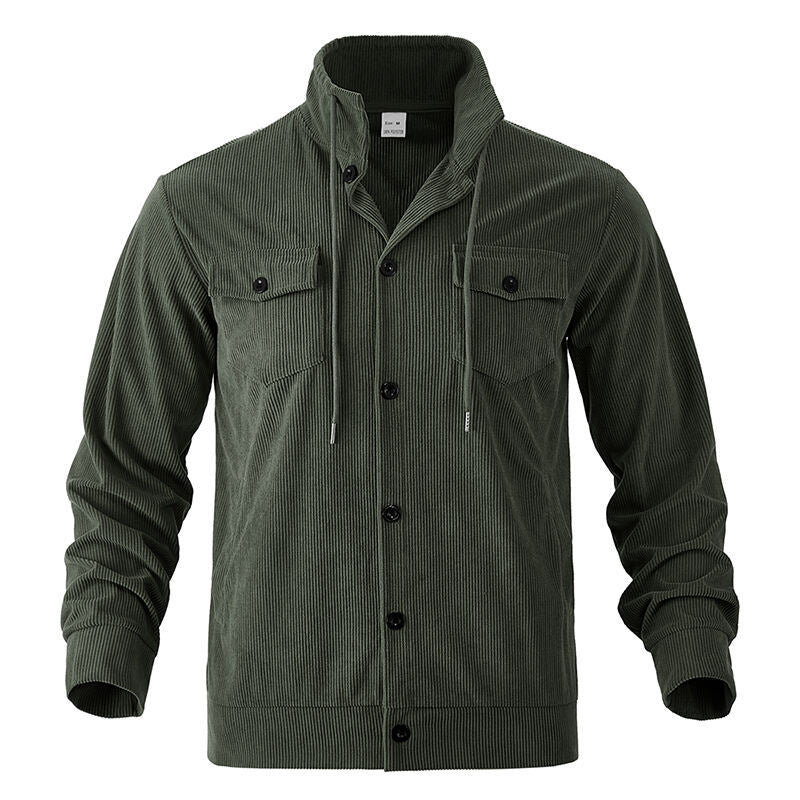Herren Cordjacke mit verstellbarem Kordelzug und praktischen Brusttaschen R&B