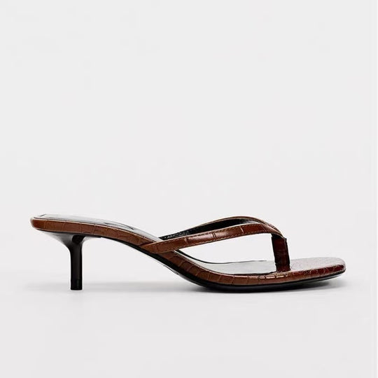 Damen Elegante Riemchen-Sandalen mit Kroko-Prägung R&B