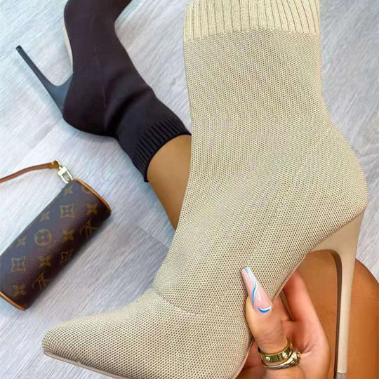 Damen High Heels mit enganliegendem Stricksohlen-Design R&B