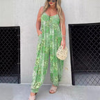 Damen Verspielter Maxijumpsuit mit floralem Muster und praktischen Taschen R&B