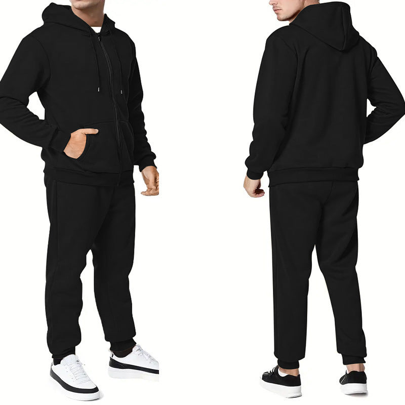 Herren Sportliches Hoodie- und Jogginganzug-Set mit praktischen Taschen und atmungsaktiven Materialien R&B