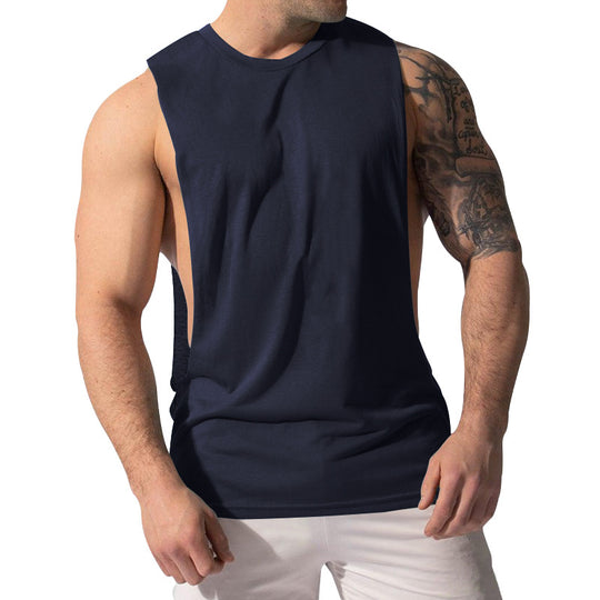 Herren nan Muskelshirt mit extra tiefen Armöffnungen und atmungsaktivem Baumwollmix R&B