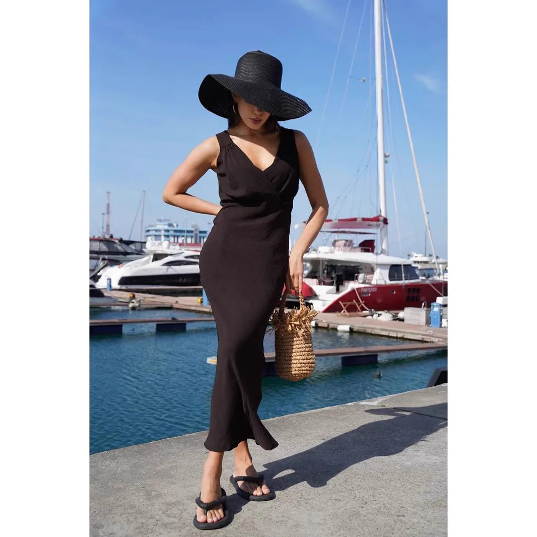 Damen Maxikleid mit schickem Wickeldesign und raffinierter Drapierung R&B