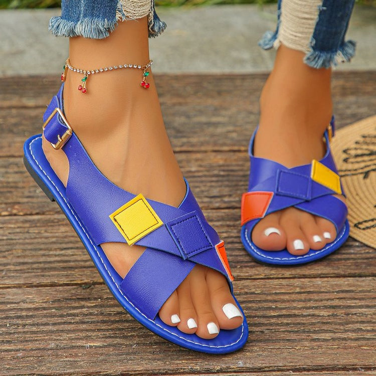 Damen Riemchen-Sandalen mit bunten Akzenten R&B